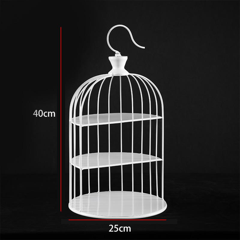 European White Wrought Iron Dessert Stand - Cake Tray and Pastry Display Rack