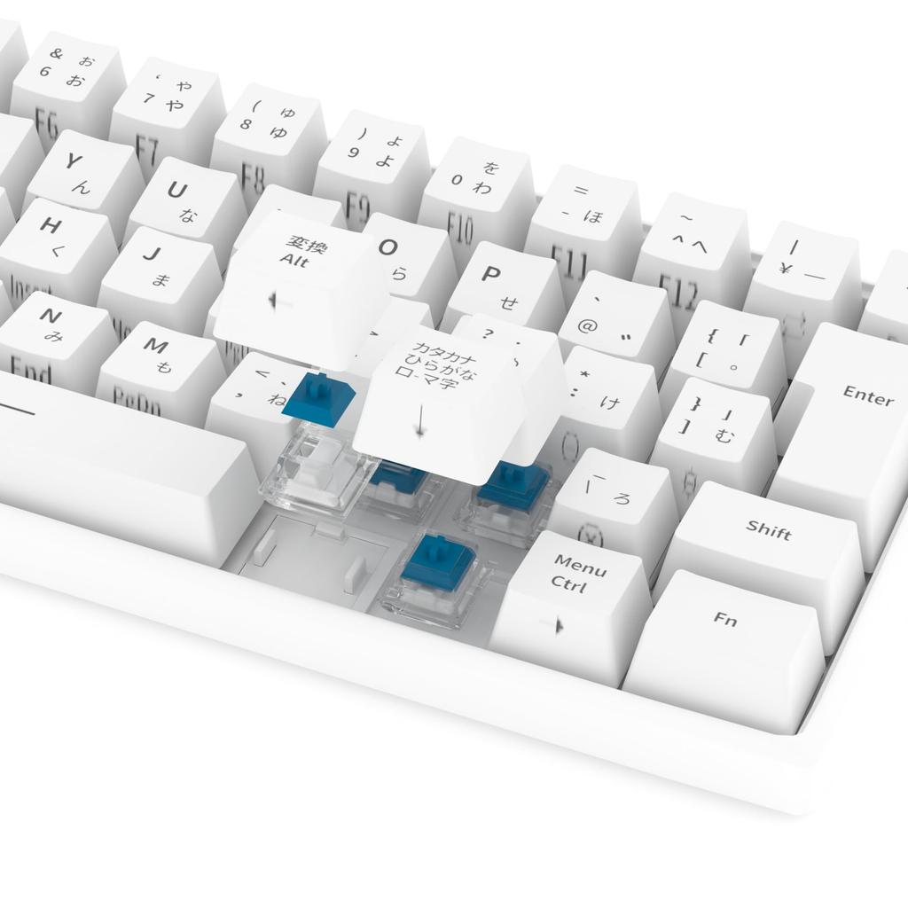 KIMOCA Wireless Mechanical Keyboard Japanese Layout Keyboard Mechanical Gaming Keyboard 63 Keys Compact Bluetooth Wireless USB Wired Waterproof