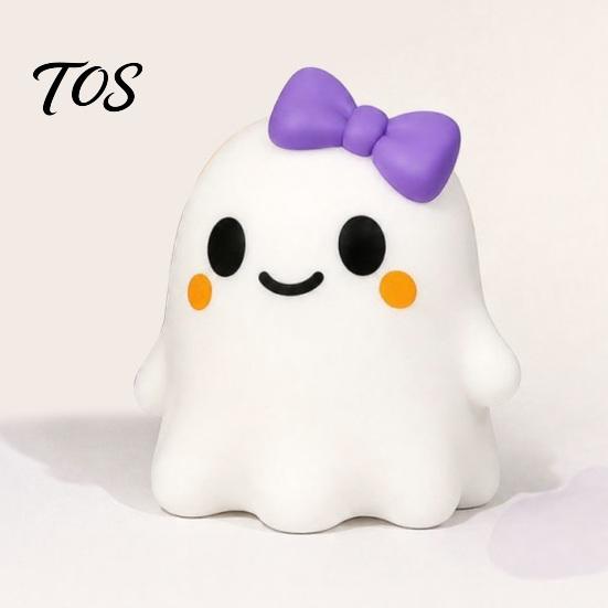 Ghost Sensory Toys Halloween Bow Squeeze Toy, Stress Relief Cartoon Gadget Soft Stretchy Party Favors for Adults Kids Fidget Balls