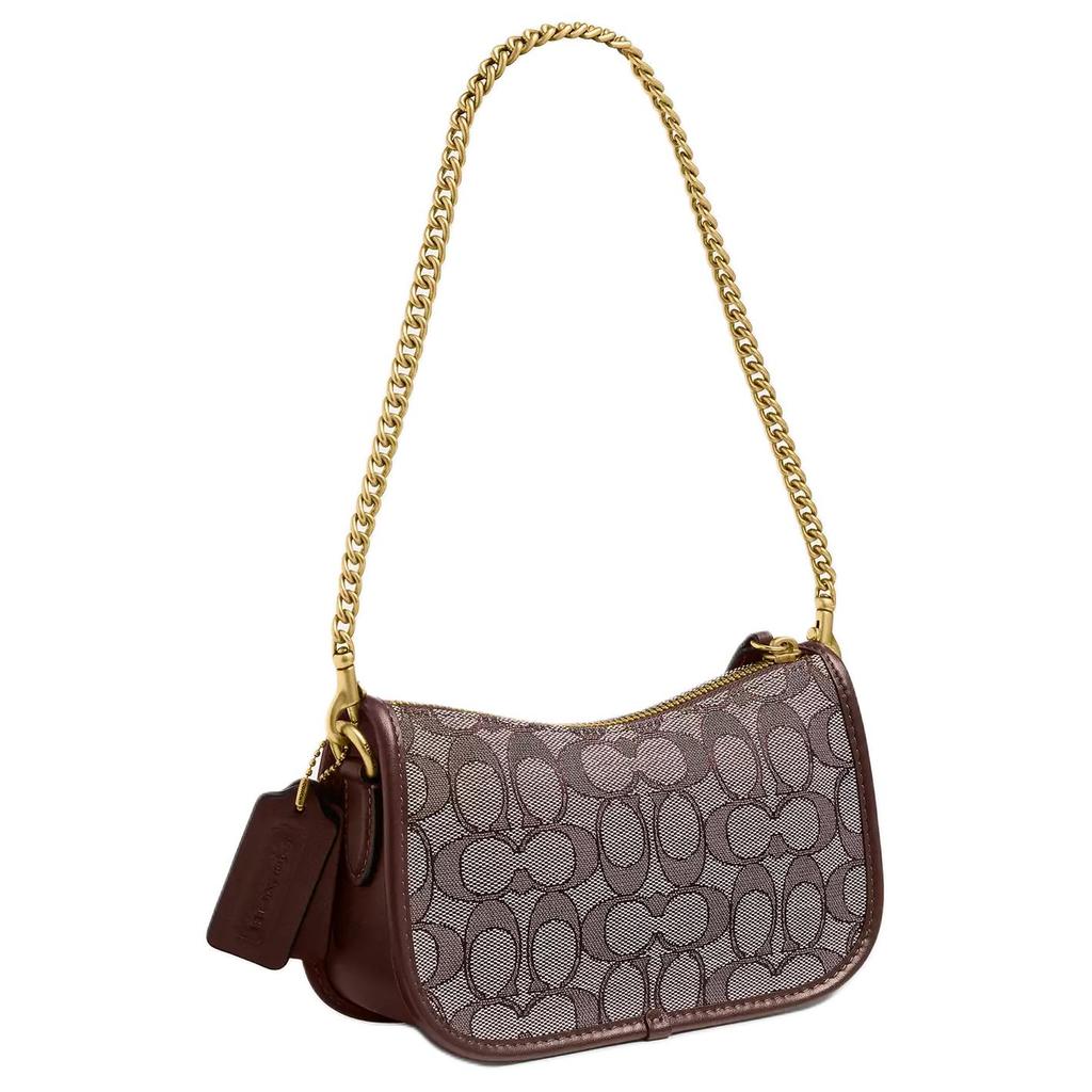 Coach Сумка Swinger 20 Classic Monogram из кожи Маленькая женская сумка Дуб Клен CDG68-B4S0M