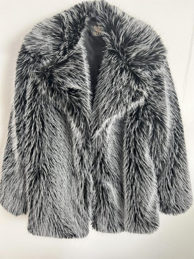 Fur autumn and winter new imitation fur medium and long coat suit thermal jacket European and American style environmental protection fur collar