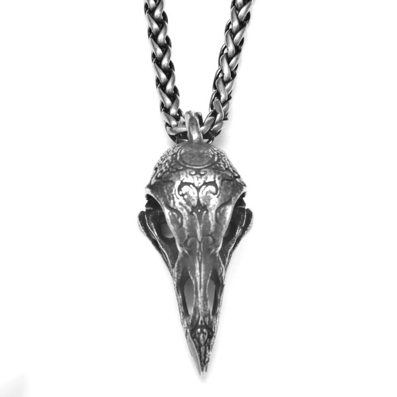 Черное ожерелье с вороном, Мужской скандинавский трендовый кулон, Винтажный универсальный хип-хоп