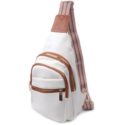 Стильная женская сумка с одной лямкой через плечо из экокожи VINTAGE Bag 22757 Белый