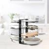 8-ярусная стойка-органайзер для сковородок и кастрюль, многослойная, из железной проволоки, двусторонняя, регулируемая, для хранения крышек, кухонный инструмент
