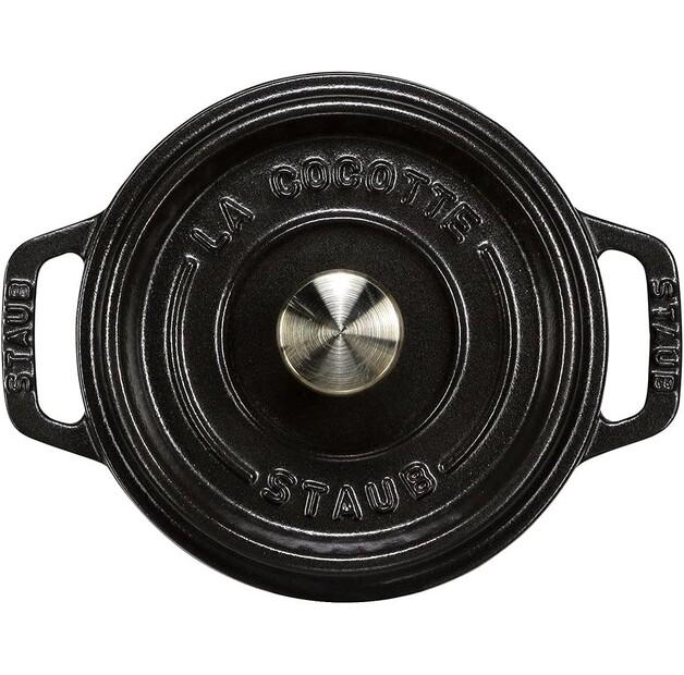 Кокотница Zwilling Staub, круглая, 12 см, чёрная, 400 мл (40509-471-0)