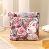 Pu Leather Mini Cosmetic Bag Flower Self-closing Lipstick Storage Bag Automatic Closed Print Leaf Spring Bag Earphone Bag