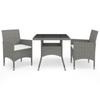 Day and Night - Day and Night Garden Furniture 3 Pieces Synthetic Rattan and Gray Glass