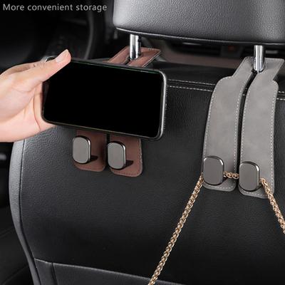 Автомобильный крючок для салона автомобиля, автомобильные аксессуары, держатель крючка для сумки, двойной крючок для кожи, маленький крючок