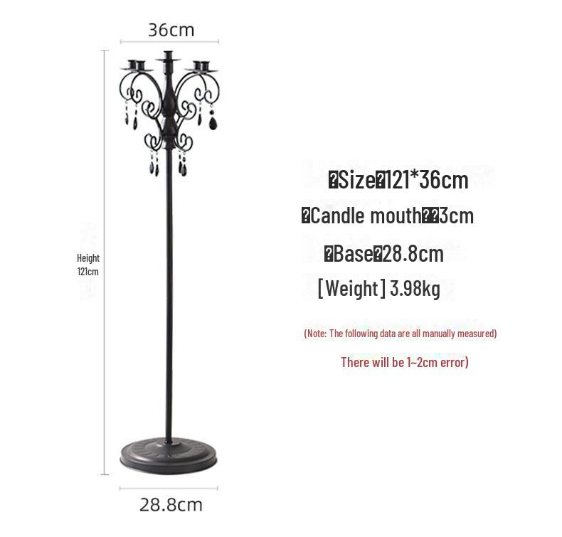 European Black Candle Holder for Five Candles - Elegant Hotel Decoration Ornament