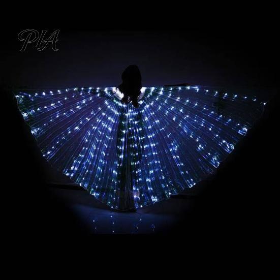 Immersive Visual Dance Equipment LED Light Up Belly Wings for Adults Kids, Glowing Halloween Costume Performance Props Flexible Polyester with