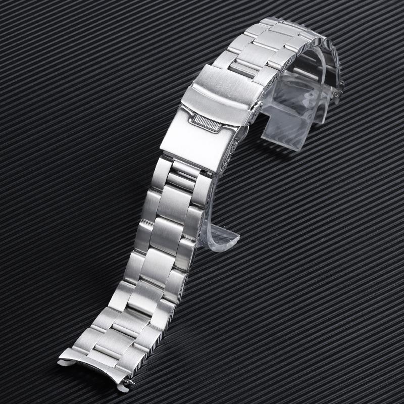 Для Seiko для Citizen Часы Мужские Ремешки Изогнутый Конец Стальная Браслет-Ремешок для Часов 20мм 22мм Ремешки Высококачественный Металлический Ремешок для Часов