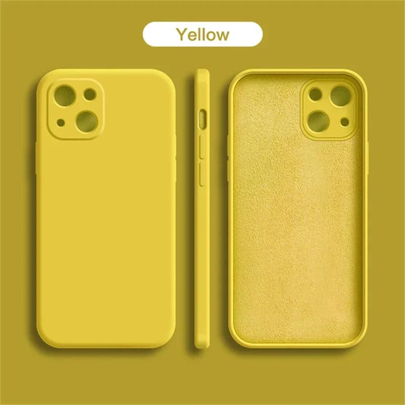 Жидкий силиконовый цветной роскошный чехол для телефона iPhone15 14 13 12 11 Pro Case 7 8 Plus SE X XS Max XR цветная мягкая задняя крышка