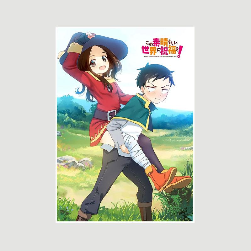 Vintage Anime KonoSuba Megumin White Paper Posters and Prints Bedroom Bar Cafe Decoration Mural  Retro Wall Art Painting Home Decor