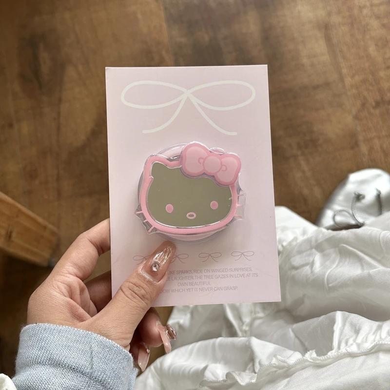Милый Sanrio Hello Kitty Магнитный Magsafe Беспроводная Зарядка Чехол для Телефона Для iPhone 17 16 15 14 13 Pro Max Зеркальный Держатель-захват Чехол