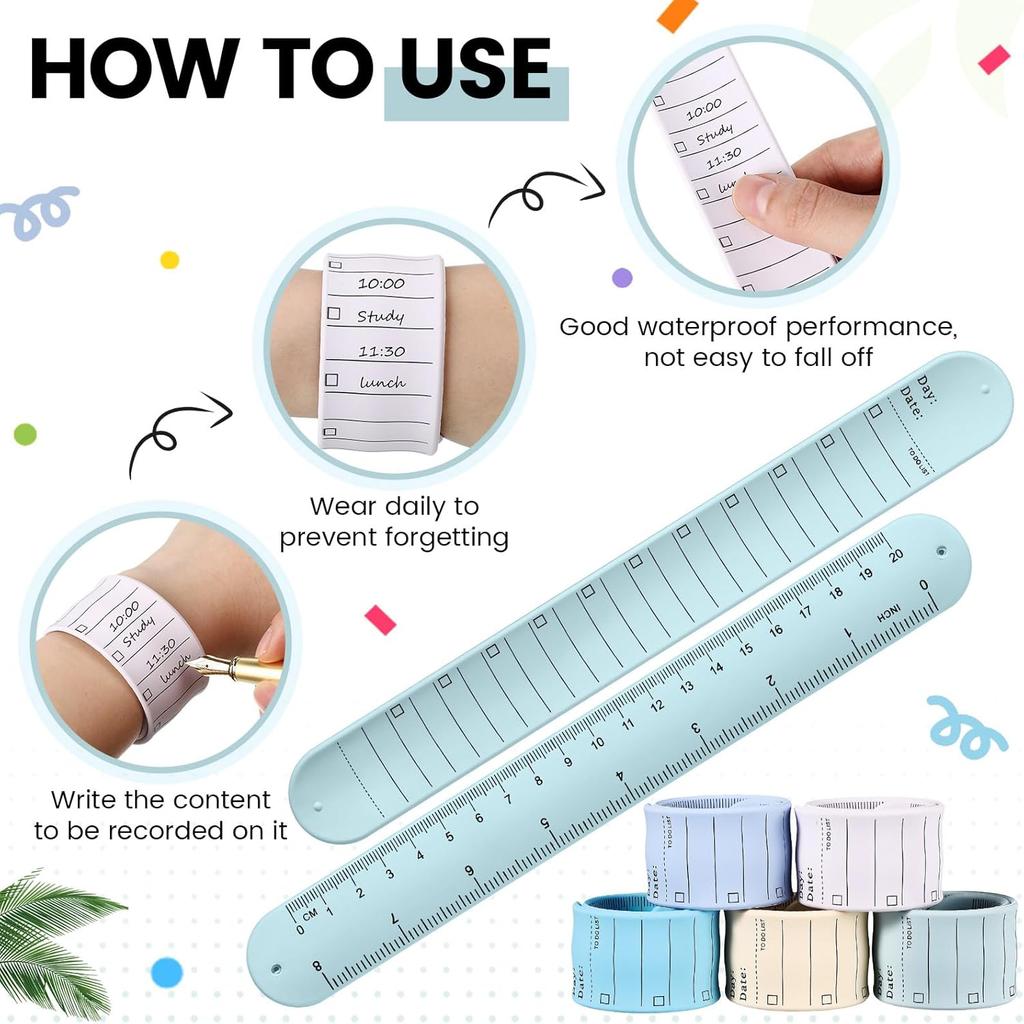 Chuangdi Silicone Nurse Slap Bracelet Reble Wearable Notepad Wristband Waterproof to Do List Memo Wrist Band Writable Erasable Strap for Planner