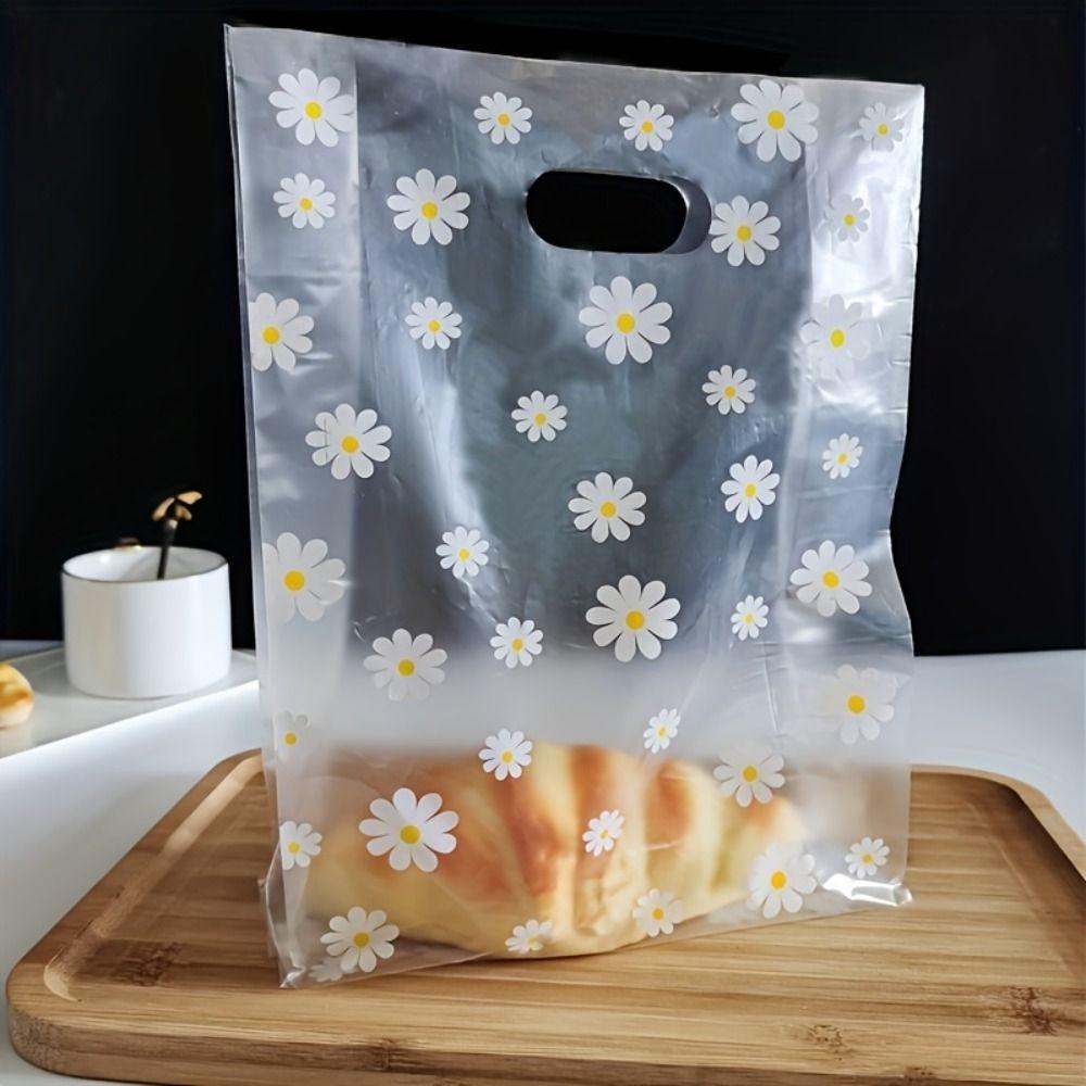 50pcs Pretty Plastic Shopping Bag Mini Transparent Cookie Bags Christmas