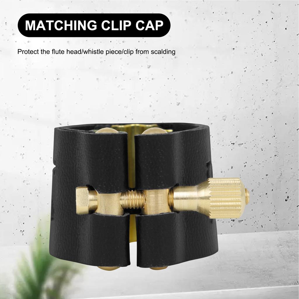 Металлическая пряжка для саксофона, кожаный зажим + колпачок, одинарный медный винт, регулировочная лигатура для саксофона, компактная