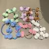 New Style Pom Pom Beaded Phone Chain Crystal Beads Pendant High-end Autumn Winter Pom Pom Double Chain Wrist Hanging Rope
