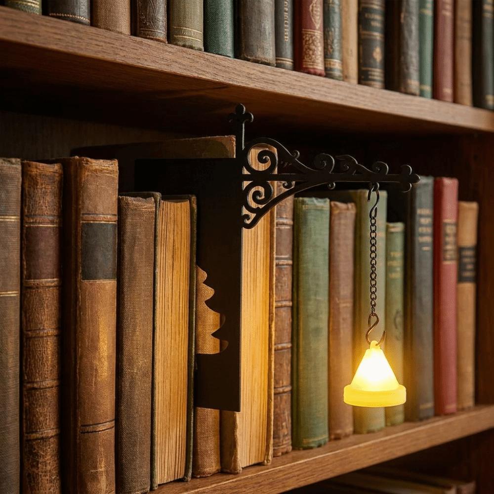 Wall Mounted Halloween Bookshelf Lamp Pumpkin Pendant LED Library Lantern Office