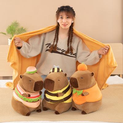 Капибара Capybara Уродливая Милая Кукла Капибара Автомобильная Офисная Подушка-Одеяло для Кондиционера для Сна Два-в-Одном