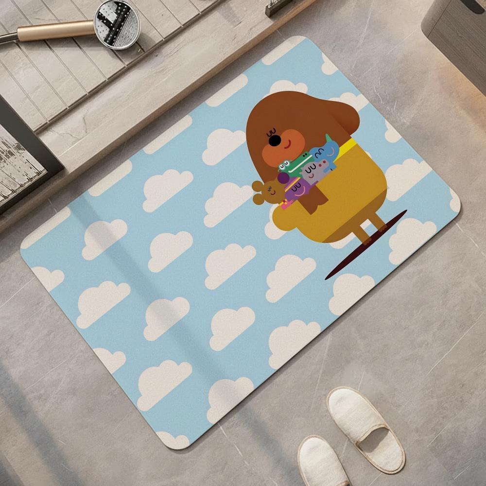 Cartoon H-Hey D-Duggee Floor Mat Diatomite Bath Mat, Quick Dry, Absorbent, Multi-Scene Mat