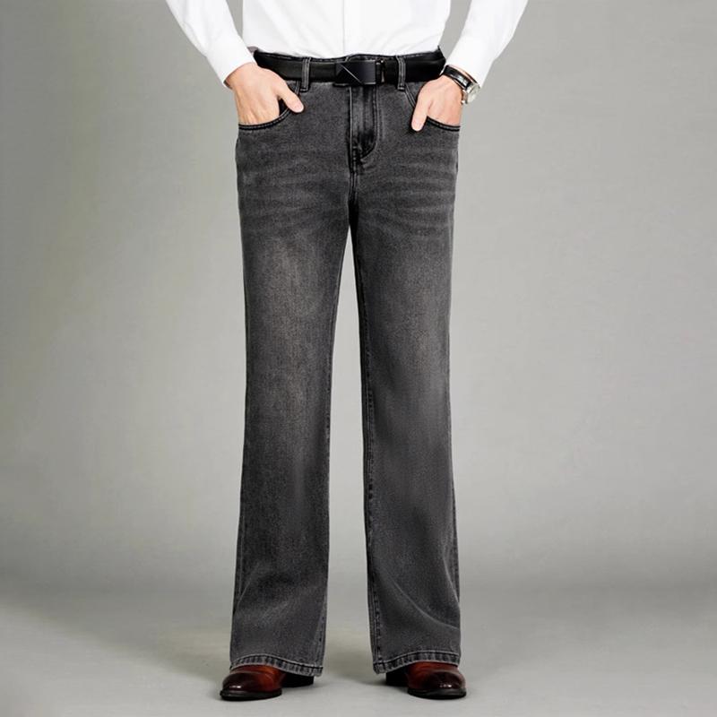 Мужские расклешенные джинсы, мужские универсальные повседневные брюки с большими штанинами в корейском стиле в стиле ретро
