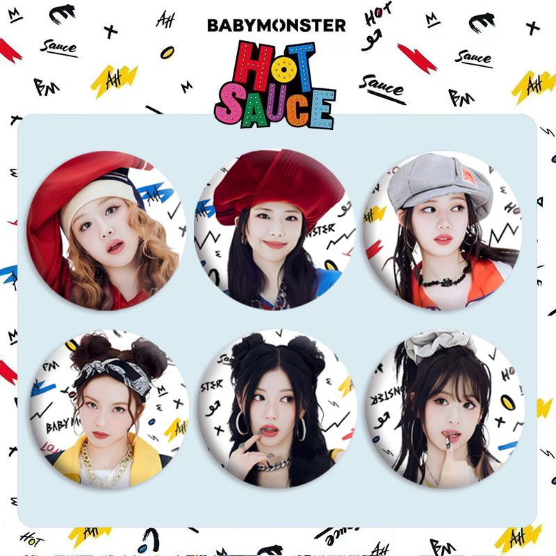 Брелок-зеркальце с значком-подвеской Babymonster "HOT SAUCE" - Товары ASA