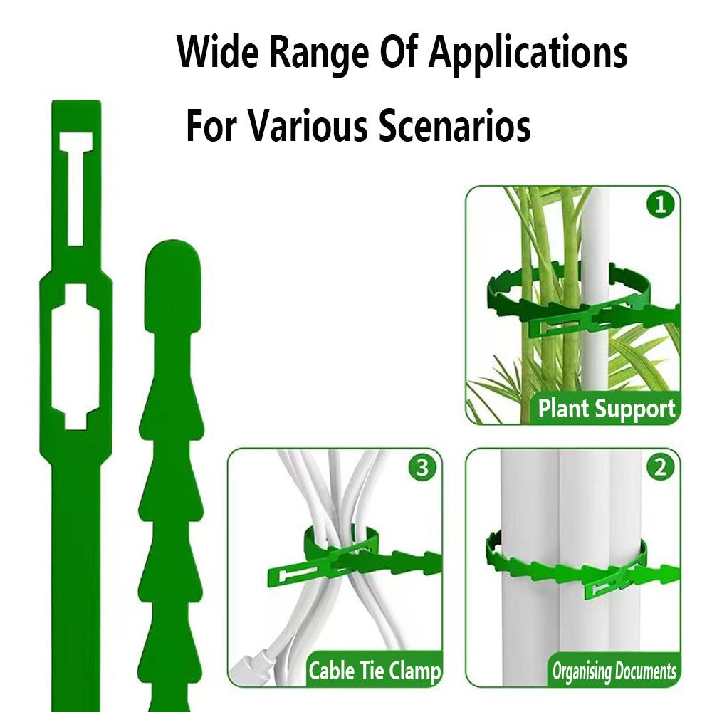 50 шт. регулируемые пластиковые стяжки для кабелей для растений многоразовые садовые стяжки для садовых деревьев поддержка для восхождения виноградная лоза томатный стебель зажим