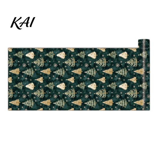 Self-adhesive Wallpaper for Home Christmas Tree Wall Sticker, 150/300cm Gold Green Peel And Stick Wallpaper, Moisture Proof Bathroom Removable