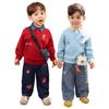 LUSON Baby Boys' Embroidered Lapel Sweatshirt