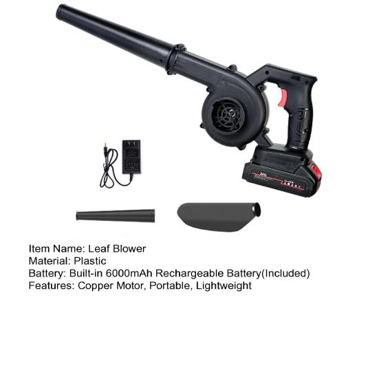 Беспроводной воздуходув с медным мотором, портативный электрический воздуходув с высокой мощностью для уборки листьев, сада, двора, патио