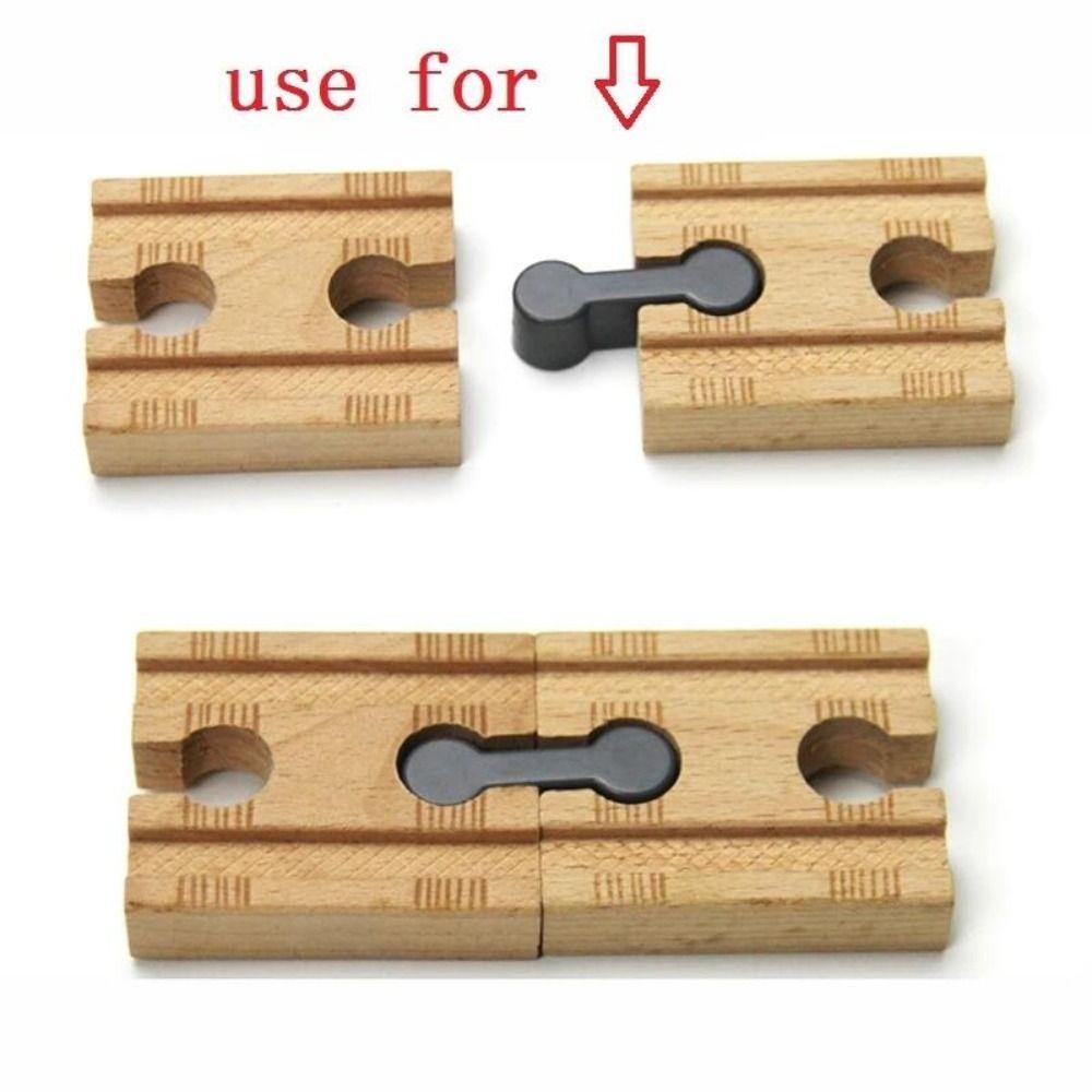 5pcs Connector Toys Track Connector Toys Wooden Track Wooden Railway Train Track Set Wooden Track