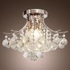 Crystal Chandeliers, 40cm K9 Droplets Ceiling Light with 3 E14 Bulb Base, Pendant Lights for Living Room, Bedroom, Dining Room, Hallway, Kitchen