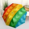 1pc Rainbow Hearts Automatic Open/close Umbrella, 8-Rib sturdy structure, Auto Folding/Opening, Portable Travel Umbrella for Women,264