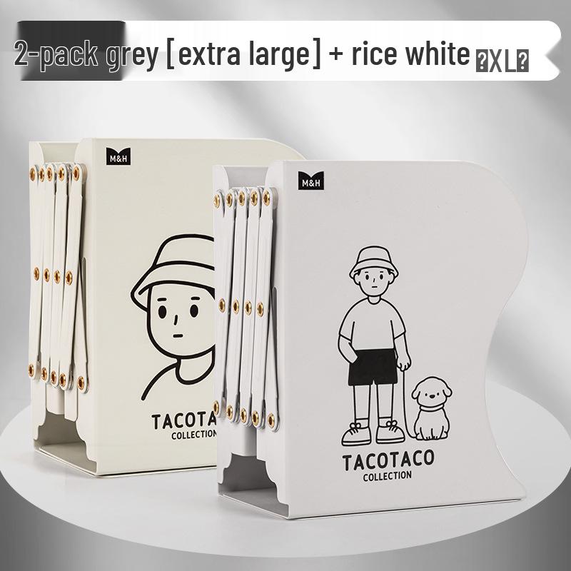 Mai & TACOTACO Adjustable Desktop Organizer Bookends with Dividers