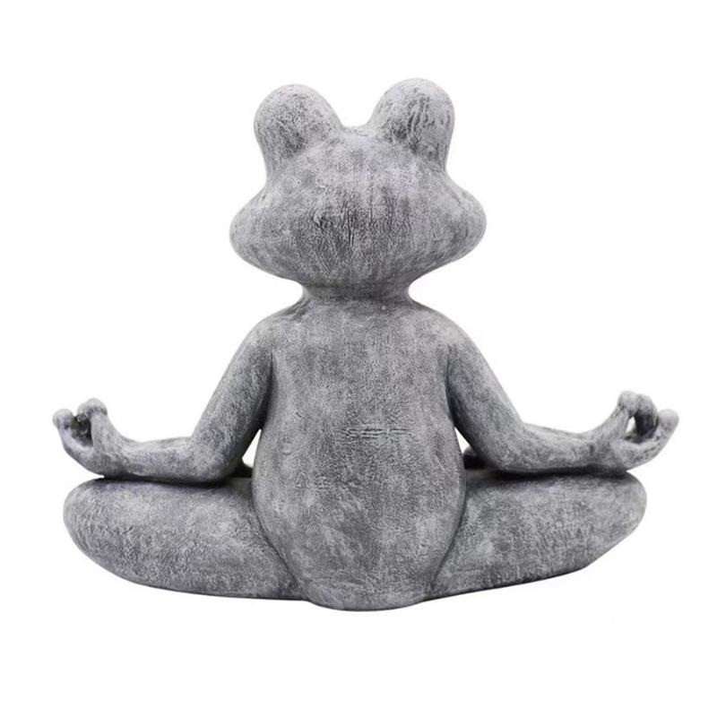 Смола Ремесло Будда Медитация Лягушка Собака Кошка Статуя Животное Искусство Йога Фигурка Сад Уличная Скульптура Украшения Подарки на День Рождения
