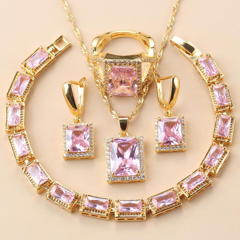 Африканский Позолоченный Браслет Браслет Кольцо Модные Зеленые Цирконы Наборы Ювелирных Изделий Ожерелье Клипсы Серьги Для Женщин Подарок