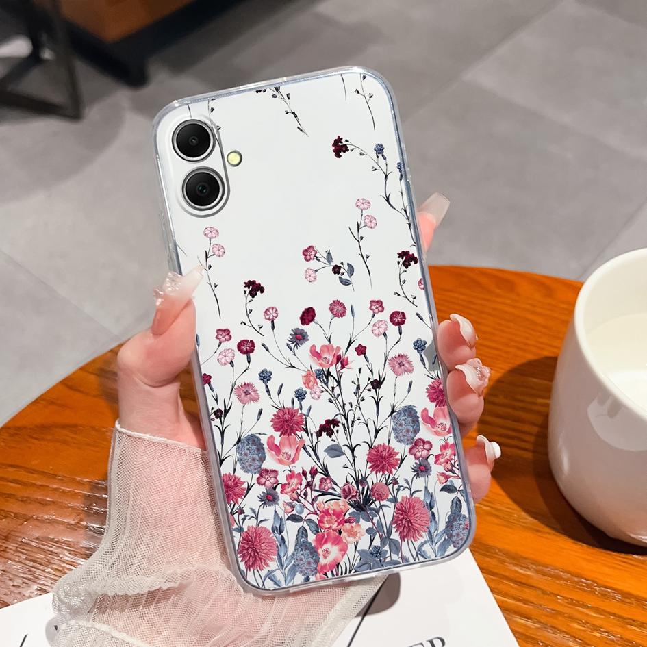 Изысканный новый чехол для Samsung A26 A06 S25 Plus Ultra S25Ultra F14 S24 FE M35 A16 A36 A56 Популярный цветочный защитный силиконовый чехол для камеры Samsung Shell