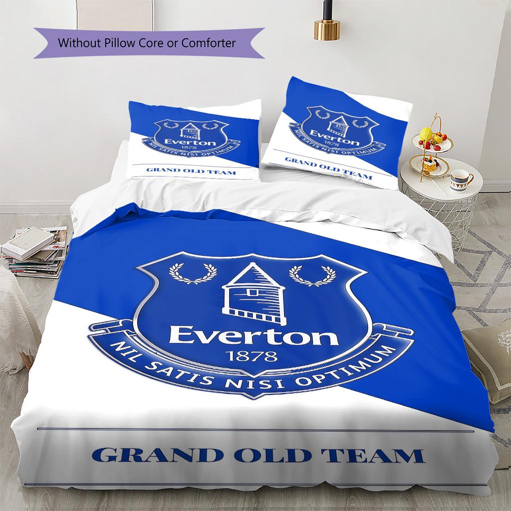 Everton logo Pattern Bedding Quilt Set Quilt Cover Pillowcase Home Decoration Birthday Gift (1 * duvet cover + 2 * pillowcase, without core)