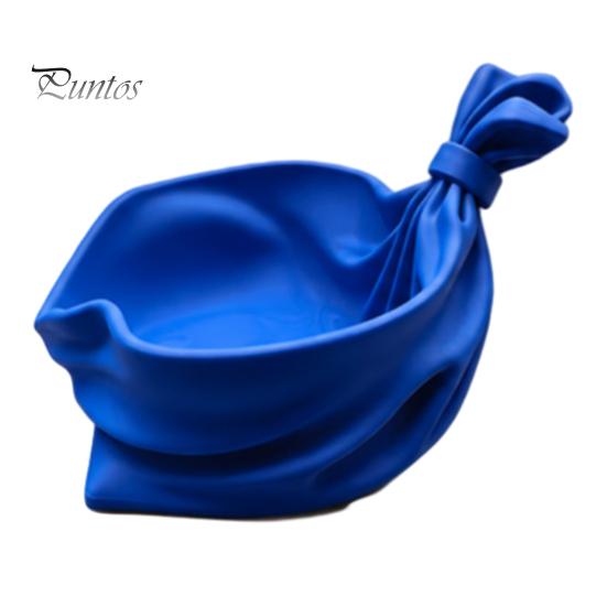 Colorful Holiday Decoration 3D Printed Gift Bag Shaped Storage Tray, Pleated Catchall Bowl for Candy, Versatile Desk Accessory Festive Table