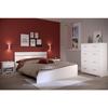 Complete Room BOSTON : Adult Bed 140x190 + Chest of Drawers + 2 Bedside Tables - White Decor - Made In France
