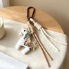 Polyester Plush Pendant Soft Texture Backpack Charm Vintage Cloth Animal Keychain  Gift