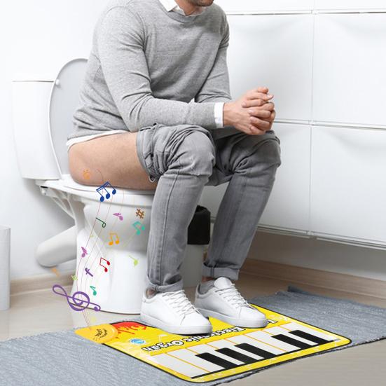 Фортепиано для унитаза, электронная клавиатура, художественный ковер со звуком фортепиано, портативный напольный коврик, коврик для клавиатуры с постукиванием пальцами ног, звучащий коврик