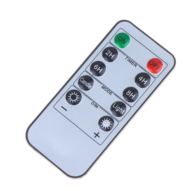 10-Key Battery Powered LED Candle Remote Control Timer Adjustable Illumination for Restaurant Ambience Decor