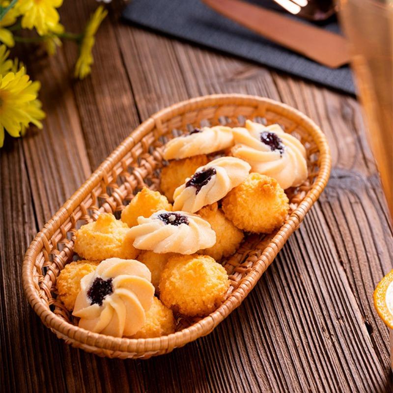Экологичная плетеная вручную корзина для закусок Ins Фрукты Закуски Хлеб Коллекция Корзина Украшение для домашнего стола Плетеный ротанговый поднос для хранения