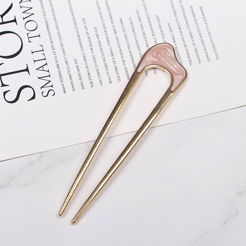 1 шт. Женские металлические заколки для волос Модная заколка Простая вилка-палочка U-образной формы