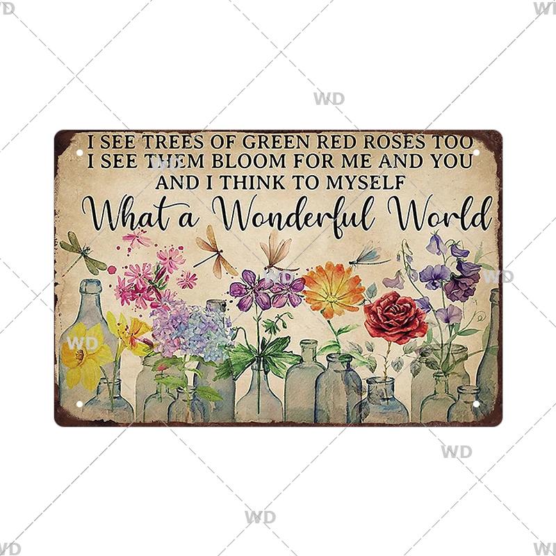 Tin Sign Garden Hoeing Aint Easy Flower Plant Sign Decor Funny Slogans Born with Plants Retro Look Metal Poster FarmhouseSign