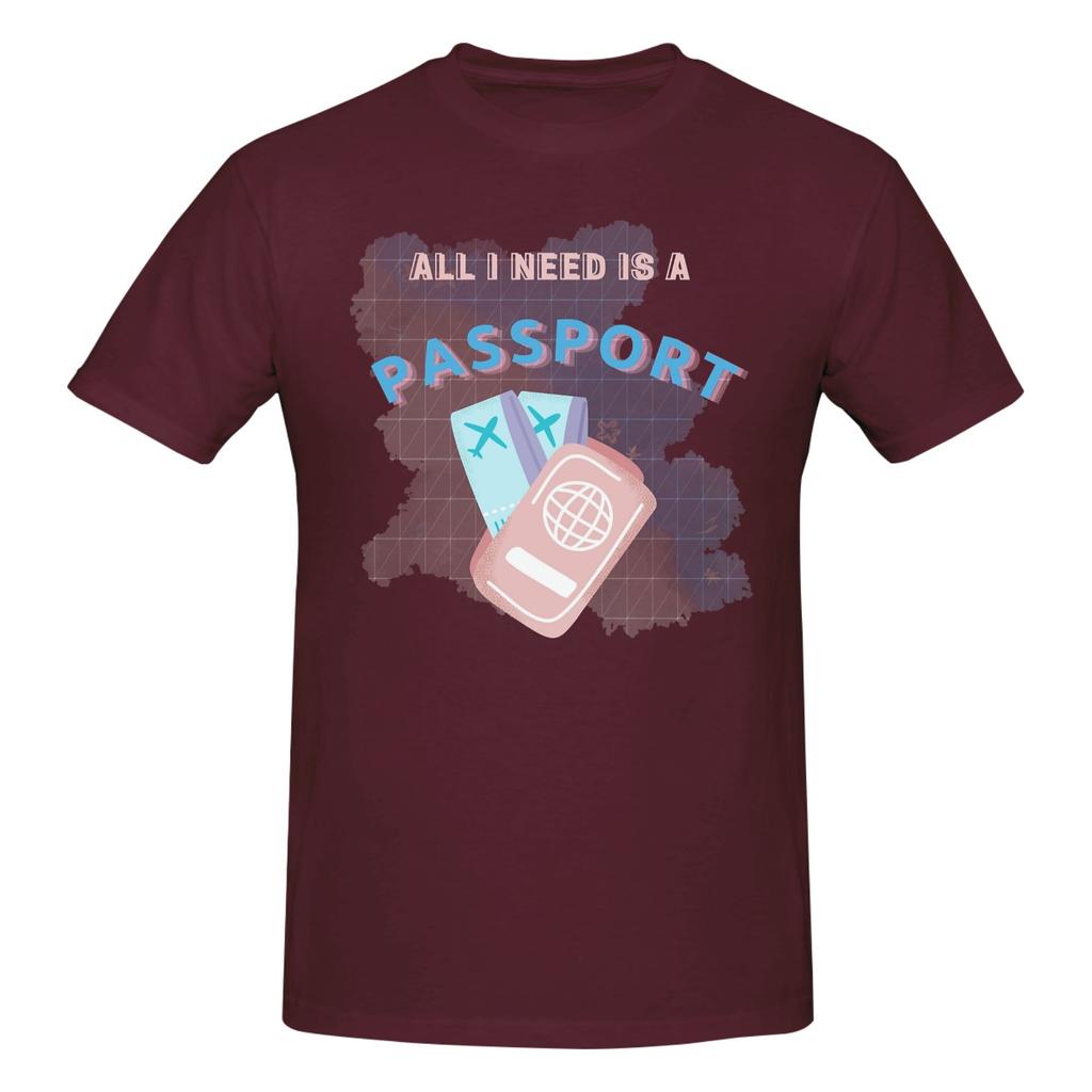Piece Travel Passport Graphic Cotton TShirt All I Need is Travel Tees Tops For Unisex