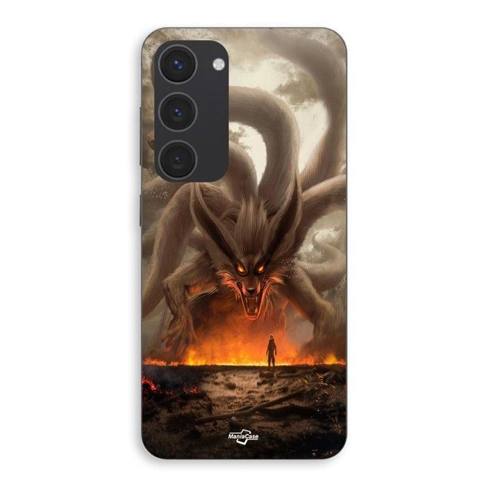 Coque de téléphone - MANIACASE - Samsung Galaxy S23 Plus - Silicone - Noir - Naruto Kurama