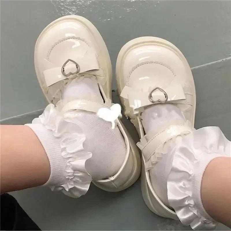 Круглый носок на толстой подошве JK Lolita Mary Jane милые женские туфли с бантом милые простые удобные универсальные повседневные мокасины